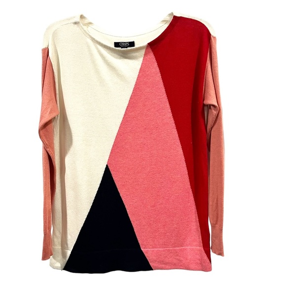 Chaps Cozy Colorblock Drop Shoulder Sweater NWOT - Picture 7 of 8